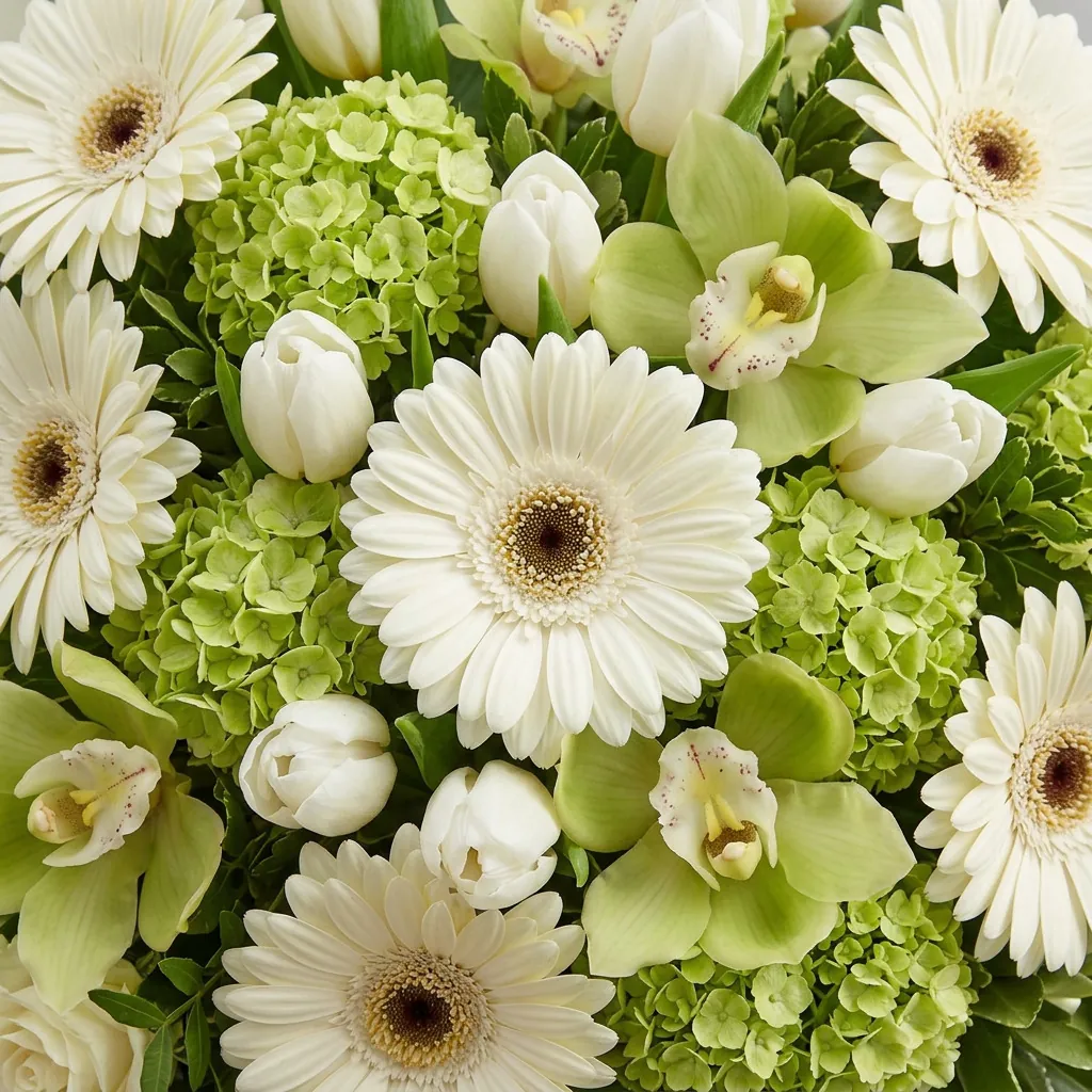 Cesta flor variada tonos blancos - Anaís Floristes, floristería en Mataró (foto 2)