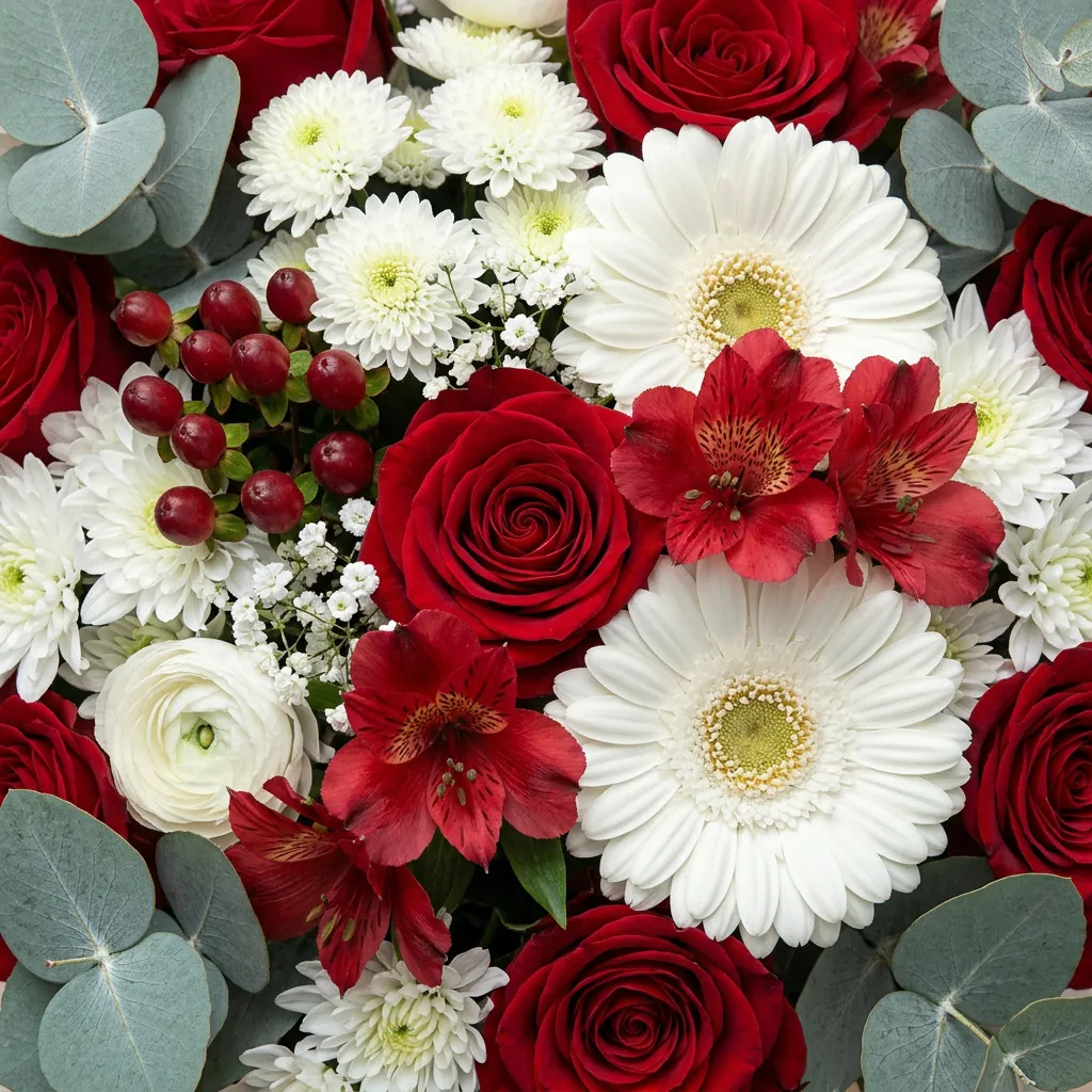 Ramo variado blanco y rojo - Anaís Floristes, floristería en Mataró (foto 3)